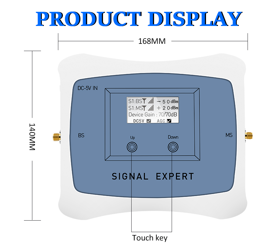 70dB Dual Band Repeater 900MHz 1800MHz 4G GSM LTE Signal Booster