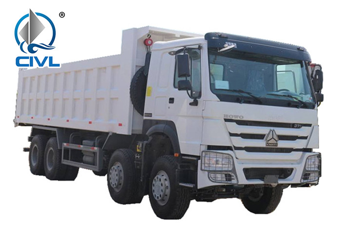 8 X 4 Heavy Duty Dump Truck 420 HP Engine 80 T Loading Capacity Tipper truck read color