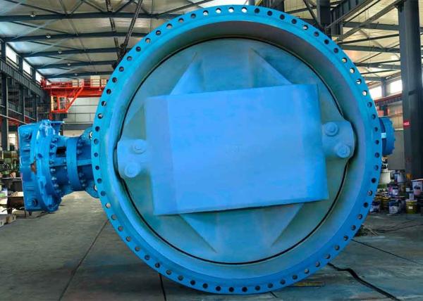 AWWA DN3000 Blue High Performance Butterfly Valves , Medium Pressure Ductile