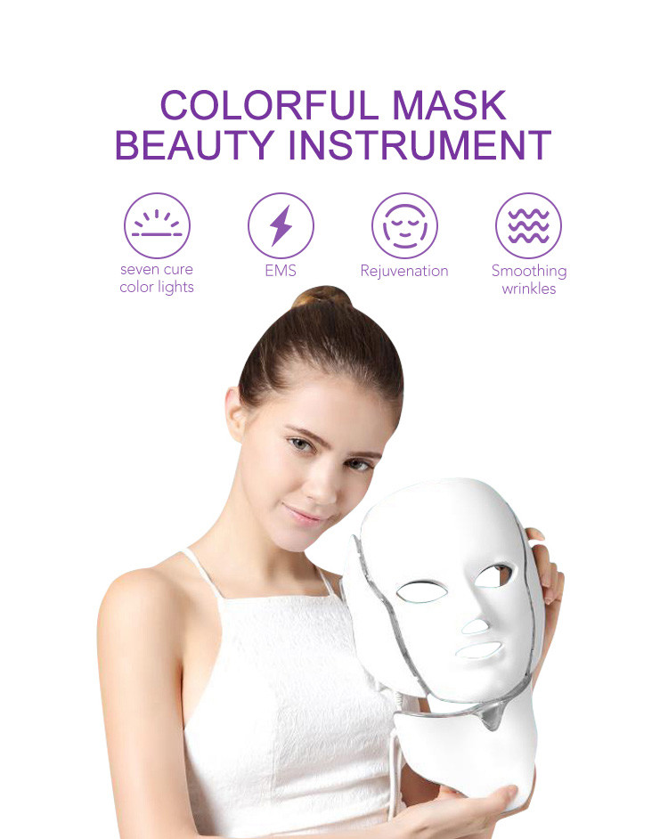 7 Color Led Pdt Facial Wrinkle Removal Light Therapy Mask Home Use