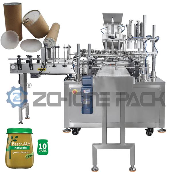 Quality Double Channel Feeding Machine Cans Tinplate Plastic Can Food Filling Machine for sale