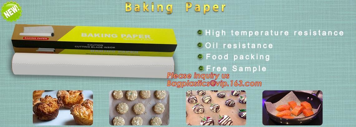 Bleached with Unbleached Greaseproof Paper for food wrapping,Environmental friendly and green greaseproof food packaging