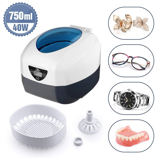 SONIC Wave Electronic Jewelry Cleaner , Ultrasonic Cleaning Machine 750Ml 35W