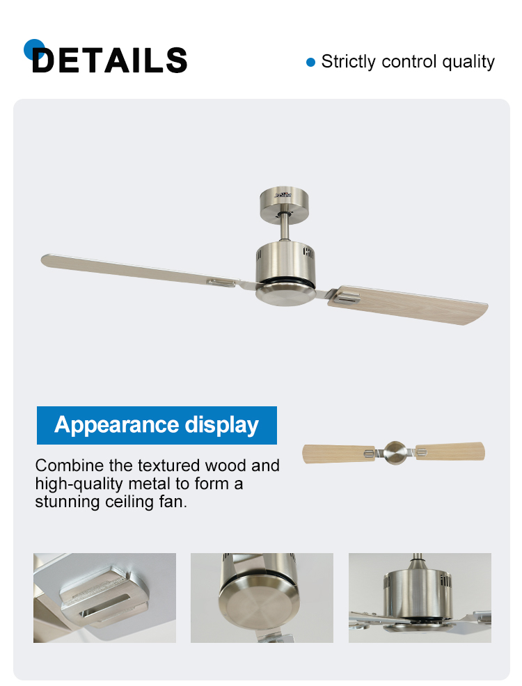 More Than Five Wind Speed 52 Inch MDF Blades Ceiling Fan with Remote Private Mold NO