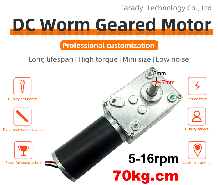 Faradyi Customized 370 Dc Micro Gear Motor 12V 180Rpm Vending Machine Gearbox Motor Worm Gear Motor