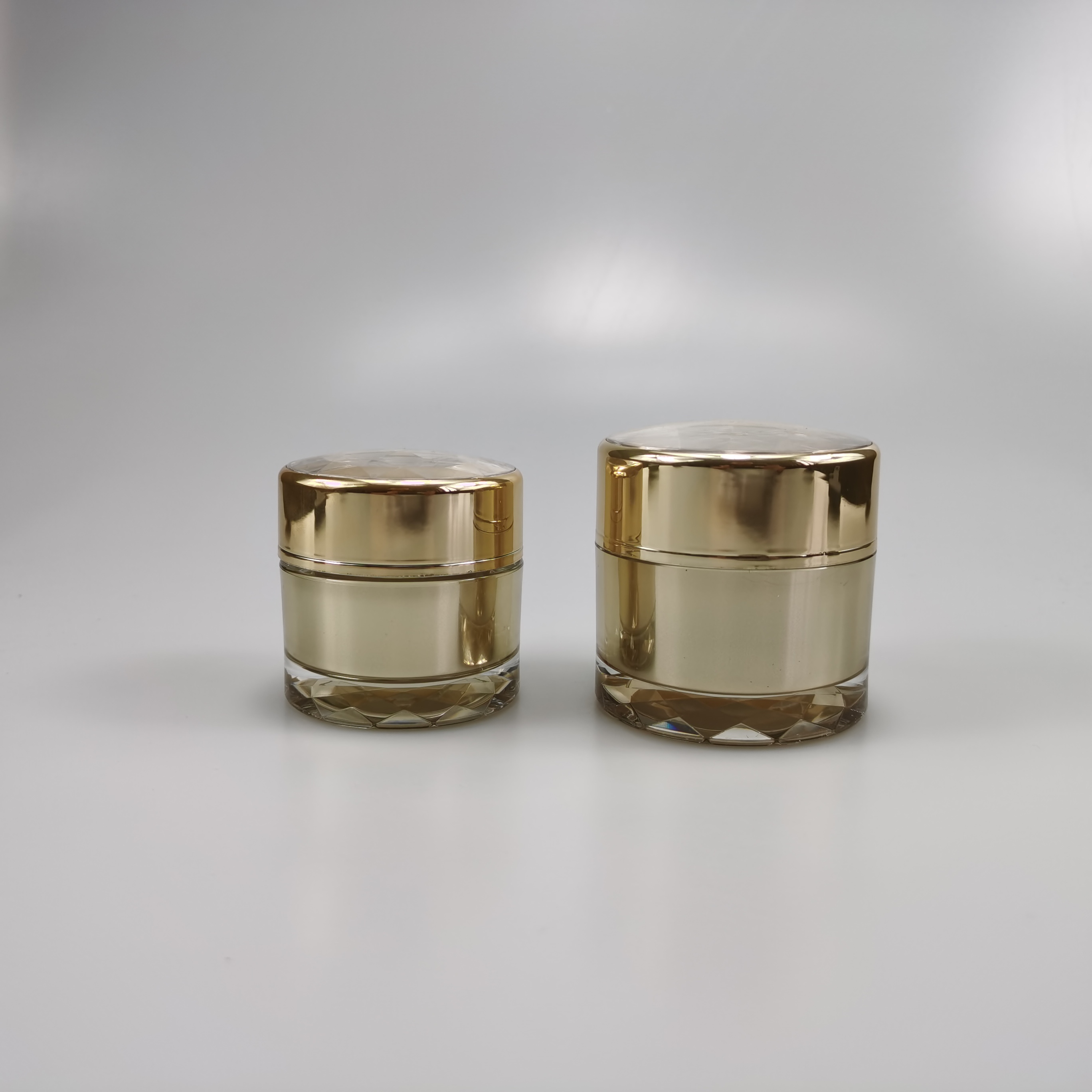 Plastic Type Acrylic ODM OEM Acceptable Cylinder Gold Cream Jar for Eye Cream