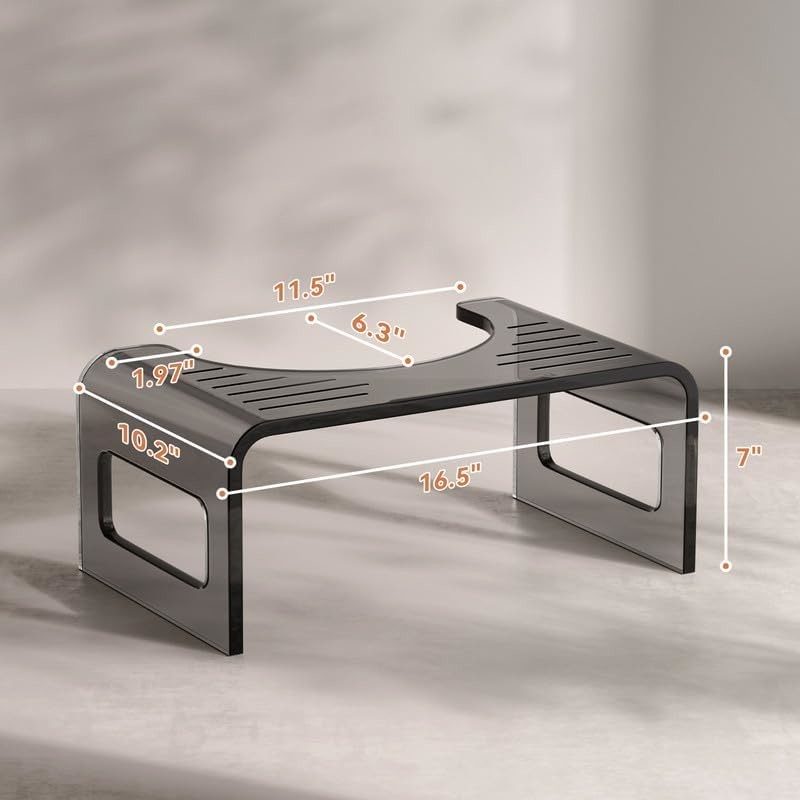 Kids And Adults 7" Height Acrylic Lucite Step Stool Custom Thick For Toilet Bathroom