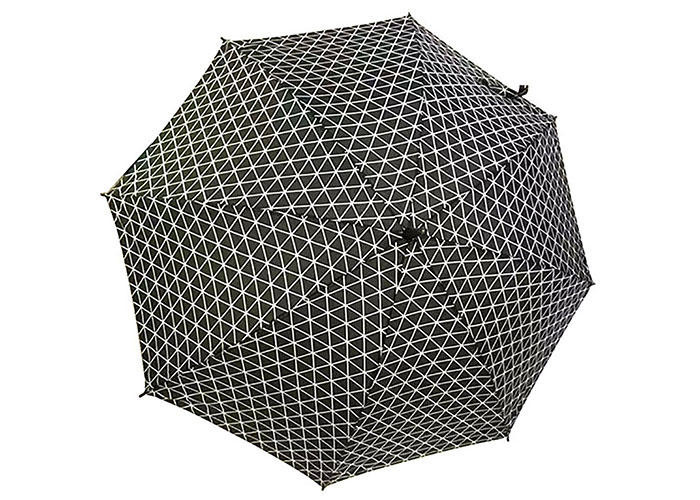 J Hook Auto Open Stick Umbrella Metal Shaft Ribs For Rain Shine Weather