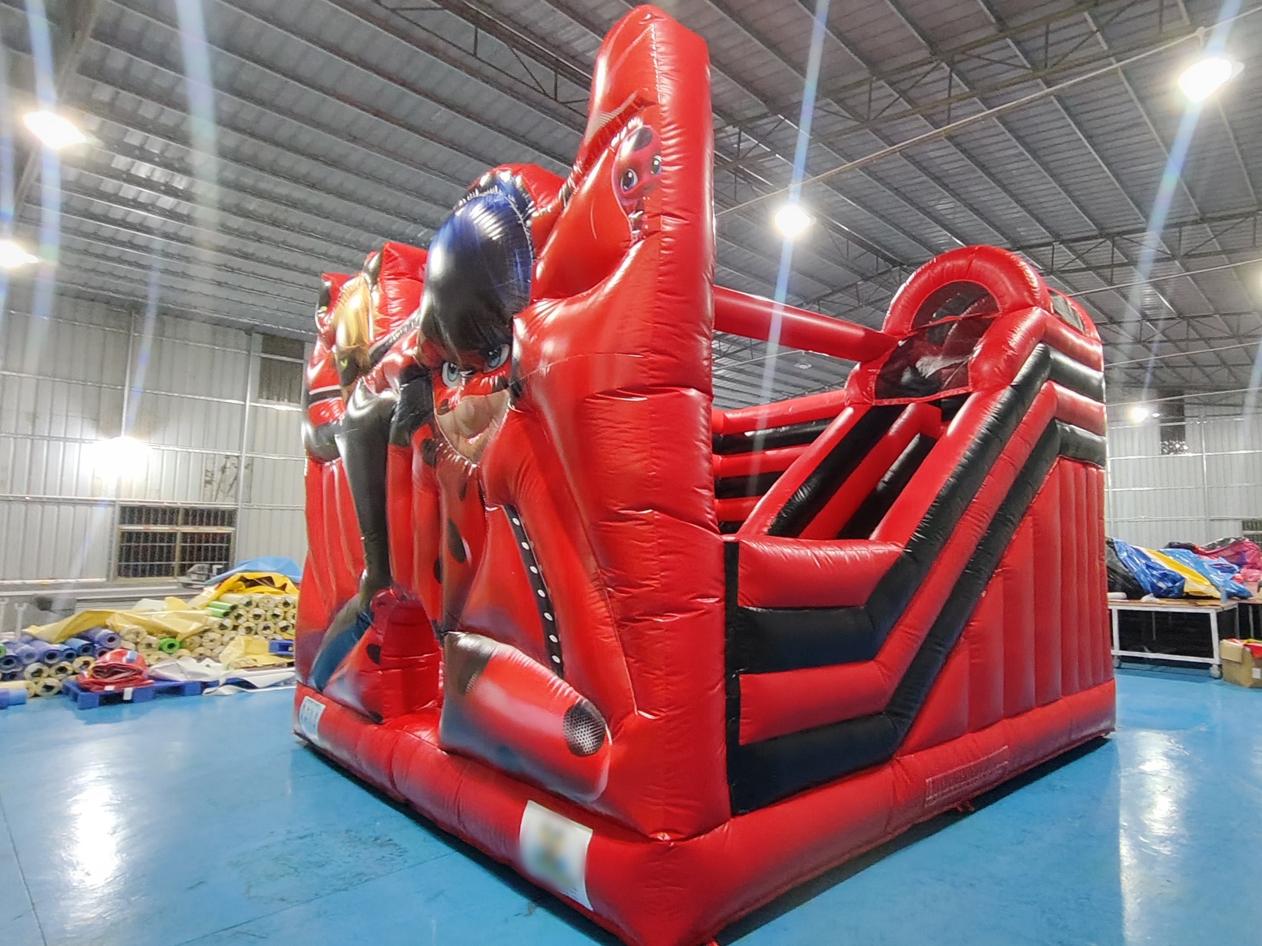Digital Printing Inflatable Bounce House With Slides Miraculous Ladybug Inflatable Jumping Castle For Kids