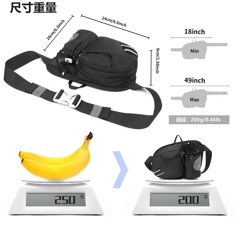 Multifunctional Outdoor Washable Sport Waist Belt Bag Waterproof With Water Bottle Holder