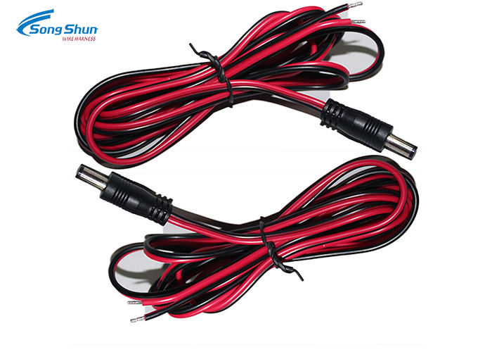Male Connector 2.1 Mm DC Power Cable , CCTV Camera LED DC Extension Lead