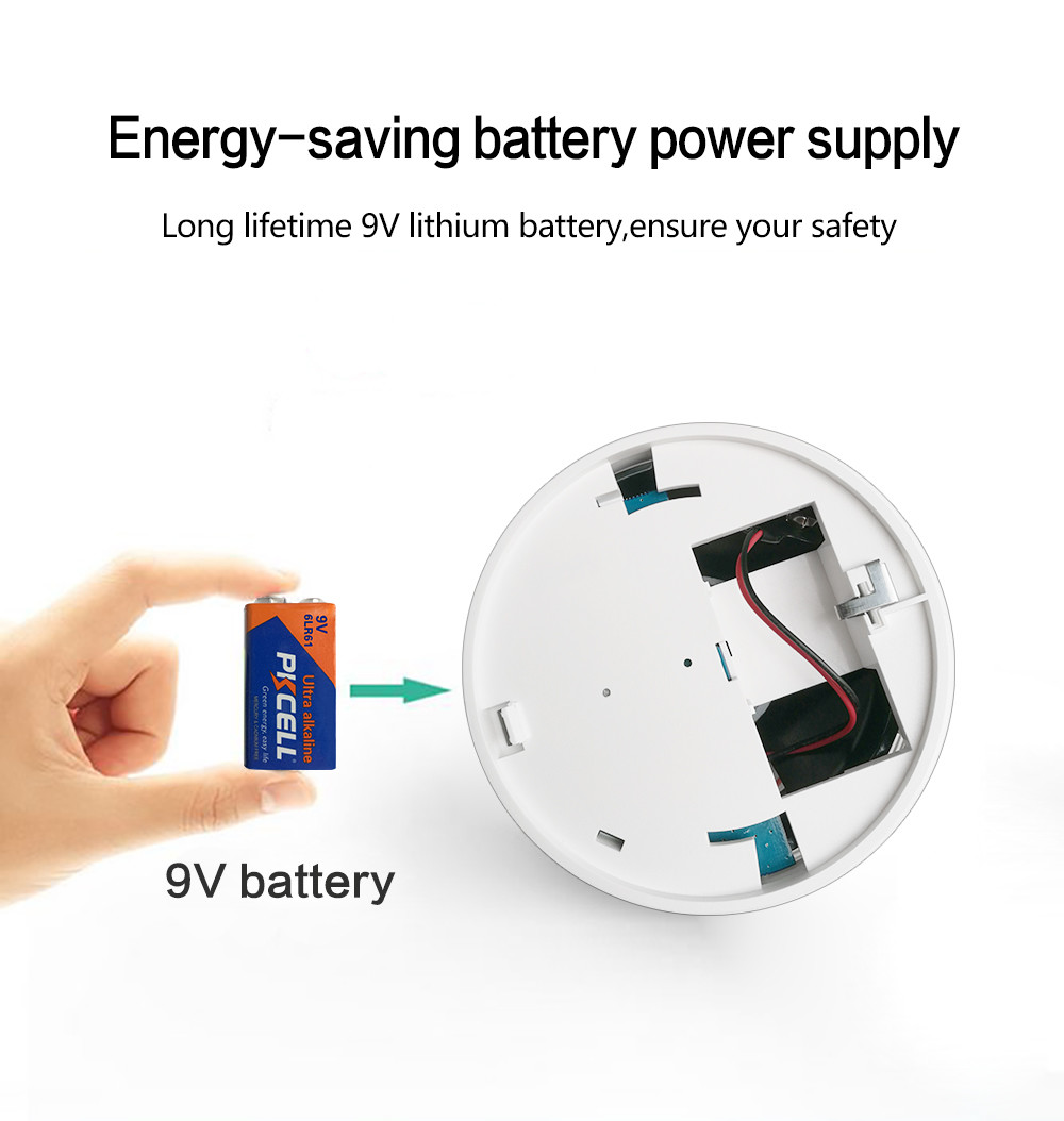 Tuya Smart Home Energy-saving Battery Power Supply Mobile App Push Wifi Smoke Detector