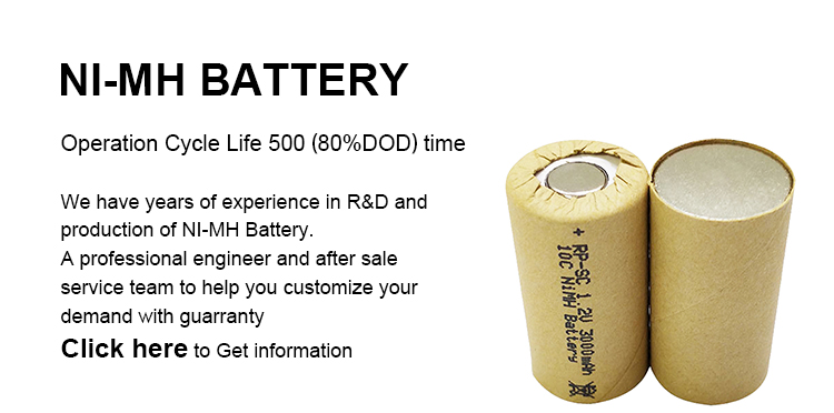 Nickel 10c Battery Cell Sub-C SC3000mah 1.2 V Ni Mh Rechargeable Battery