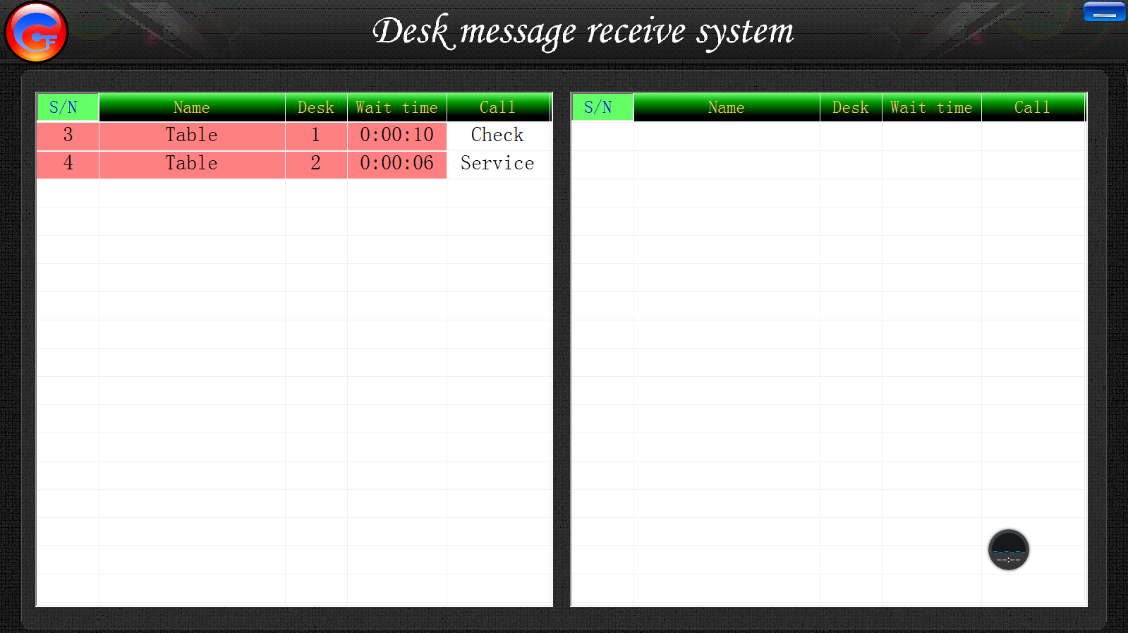Wireless long rang calling system for restaurant or coffee shop with call information software