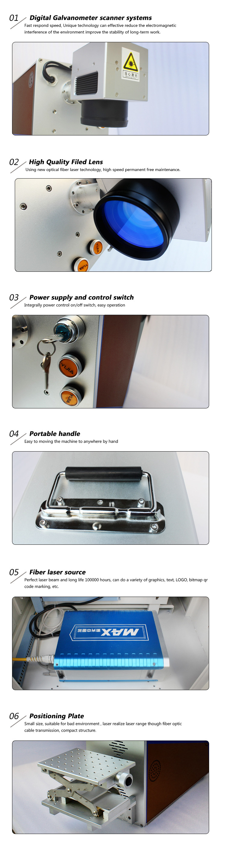 20w Portable Laser Marking Machine 0.01mm Working Accuracy For LED Lights