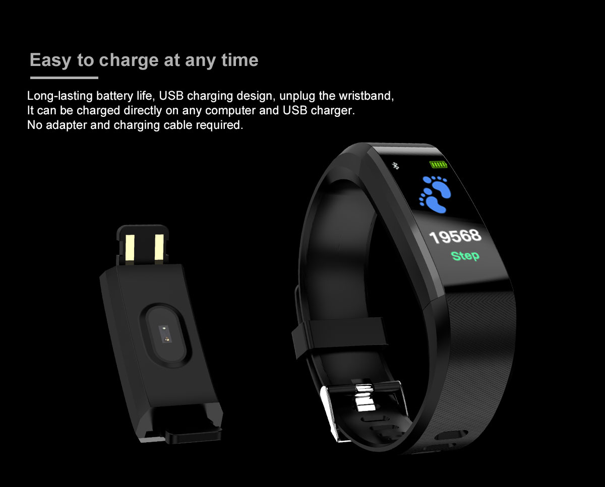 NFC BLE 115 Plus Smartwatch Blood Pressure Wristwatch Bracelet Electronics