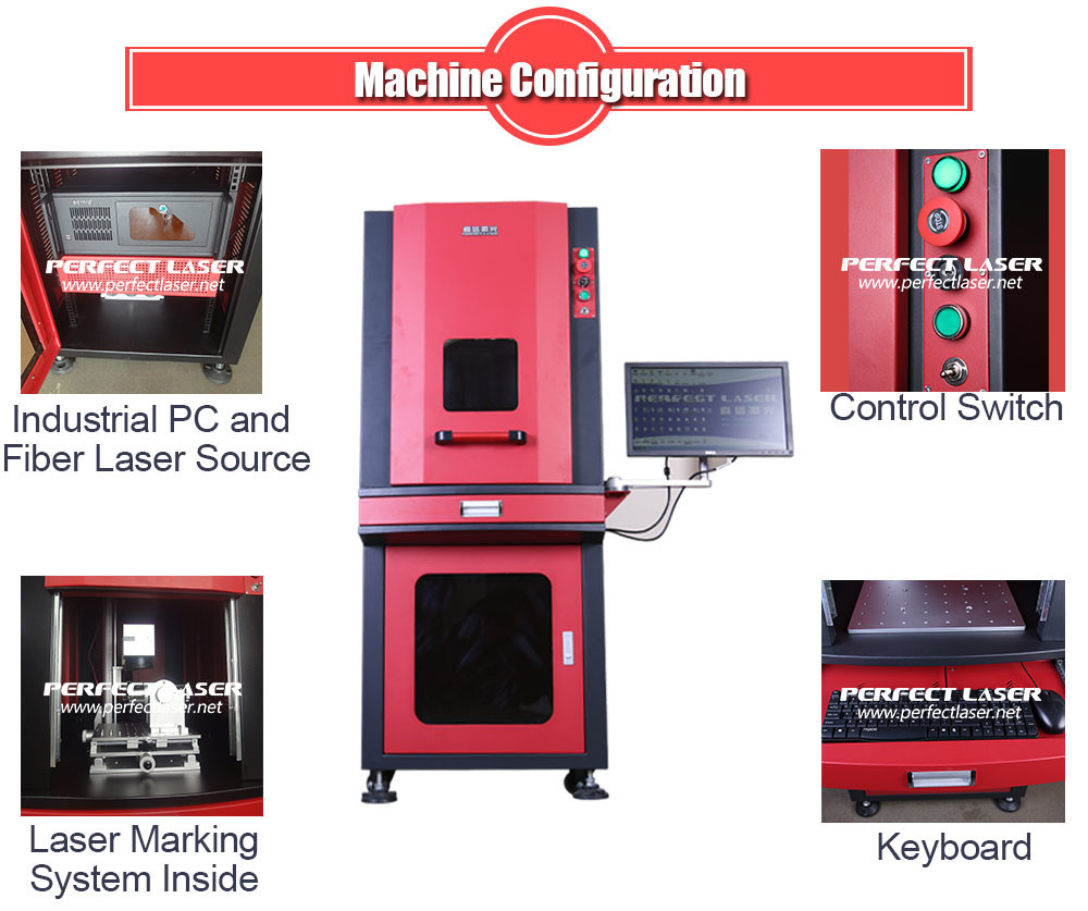 Portable Mini Fiber Laser Etching Machine With Safe Fullcolsed Cabinet , CE / ISO