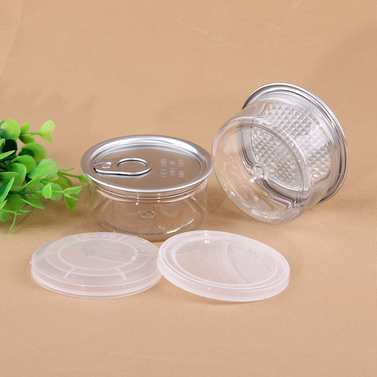 Empty 211 100ML Plastic Transparent Can With Pull Ring Easy Open Lid