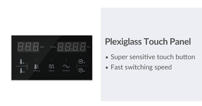 Touch Panel Heated Lab Ultrasonic Cleaner 6L Low Noise 30-80℃ 40kHz With Drain Valve