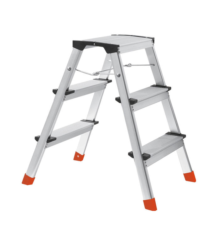 Outdoor Secure Aluminum Step Stool 3 Steps With Non Marring Feet