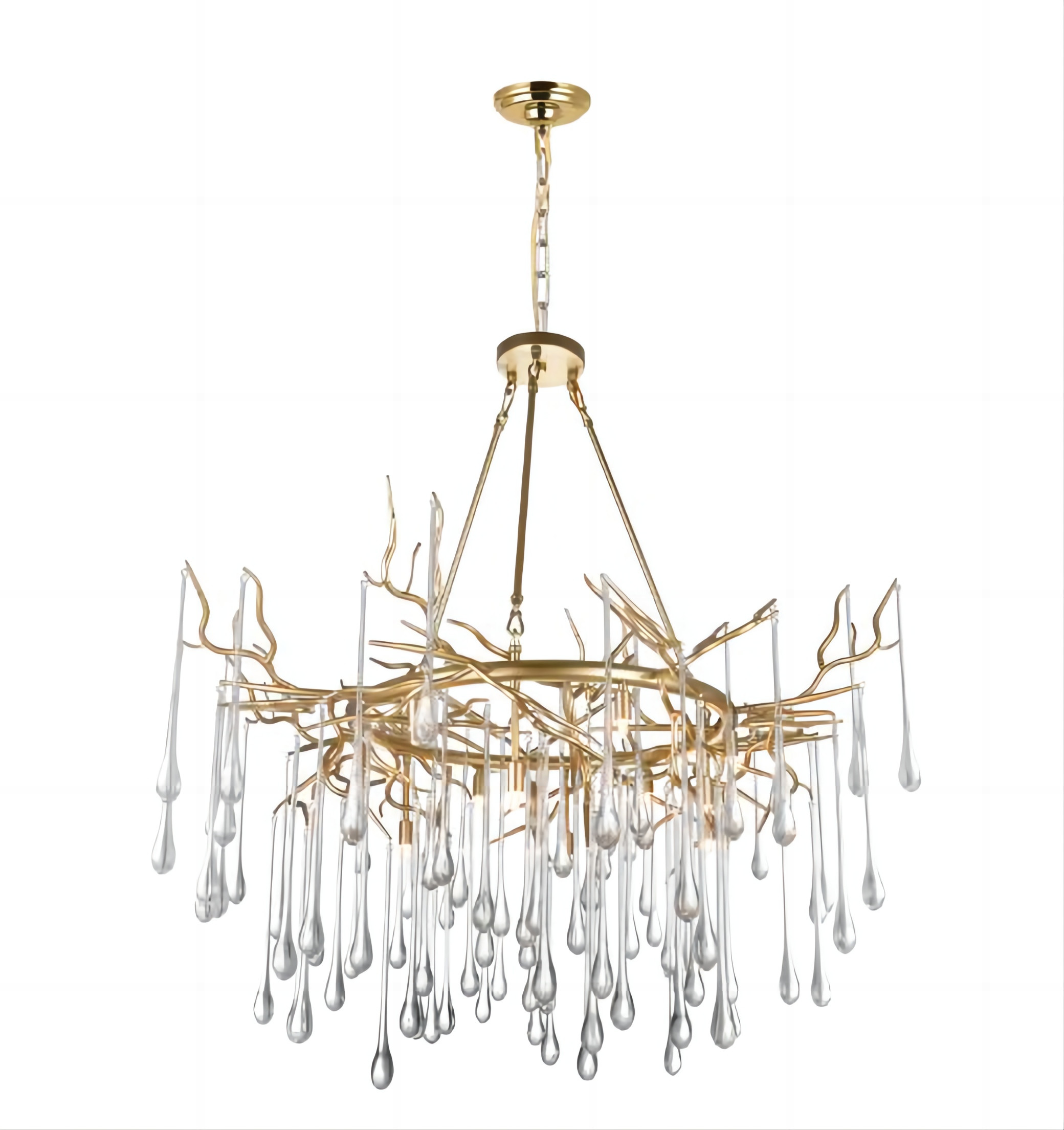 Ceiling Room Clear Glass Drop Chandelier 80 CRI Color Accuracy