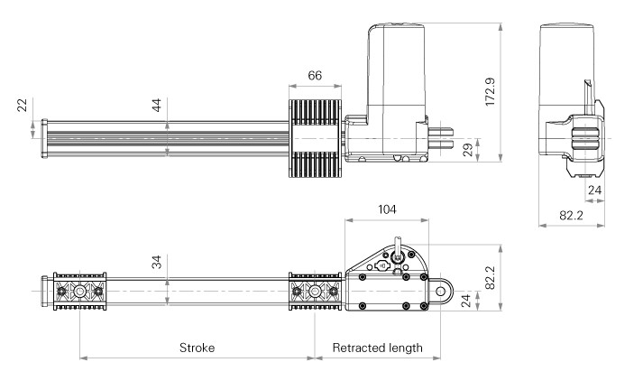 10000N Hall Sensors Electric Linear Actuator For Furniture Applications
