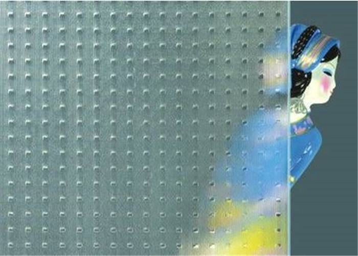 Diamond / Nashiji Decorative Patterned Glass Flat Shape For Construction