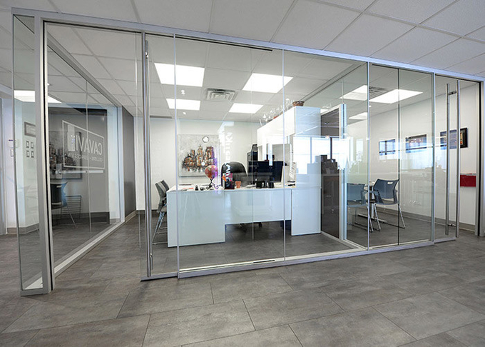 Single Layer Glass For Office Glass Wall Partition Reusable Pre-assemble In Factory Fashionable Style