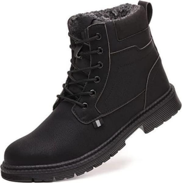 Black EU38 Puncture Proof Cold Resistant Safety Boots Mens Steel Toe Winter