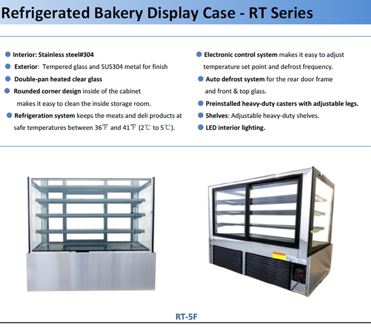Sliding Door Refrigerated Cake Showcase Pastry Display Refrigerator 15.5 CU.FT