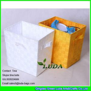 China LDKZ-002 wholesale straw basket hand weaving pp yard storage boxes and bins on sale
