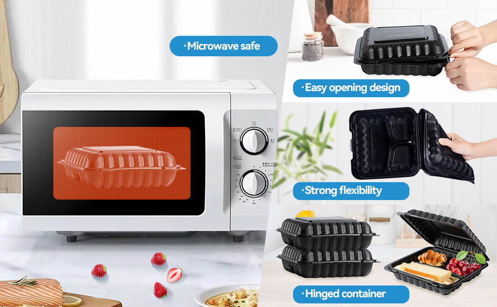 Customized logo microwave vent reusable takeout fried chicken box disposable lunch box