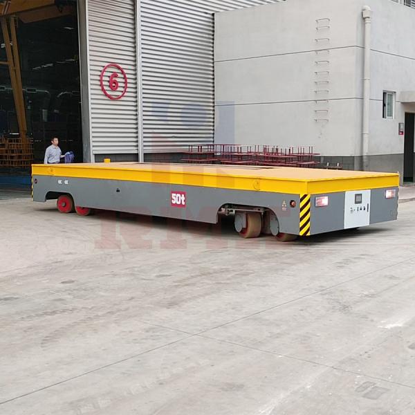 Steerable 50 Tons Motorized Transfer Trolley , Stepless Speed Industrial