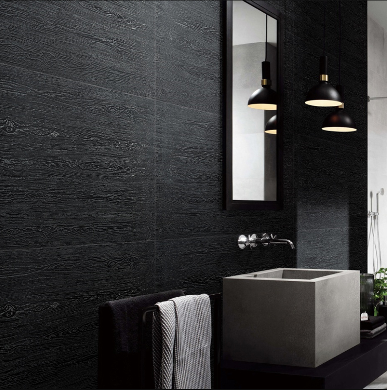 Interior Tiles Add a Touch of Luxury with Black and White Stone Cut Wall Tiles
