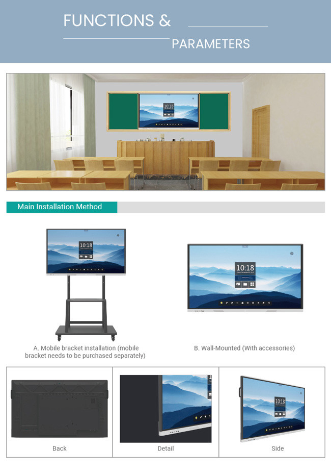 OEM ODM Digital Board For Teaching 75 Inch Windows 7 Intel Core I7