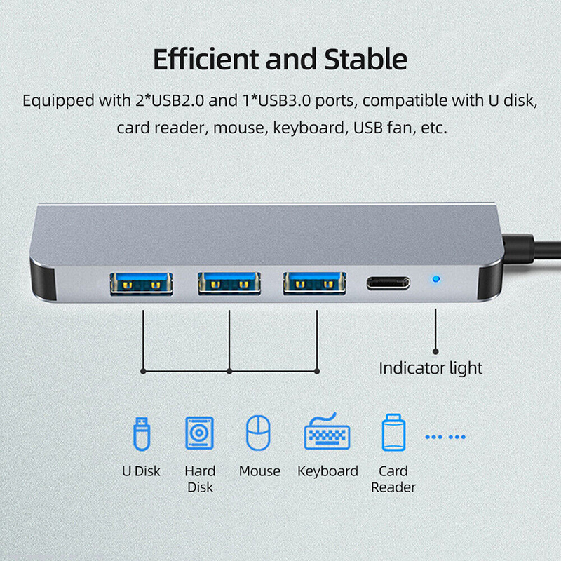 Customized 6-In-1 USB C Type-C Hub To 4K HDMI and USB 3.0 for Macbook OEM/ODM