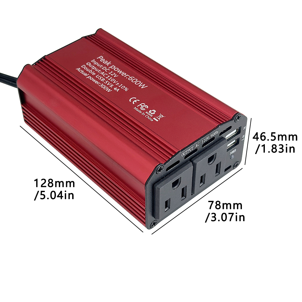 Universal Socket Car Power Inverter 300W 12V 220V Modified Sine Wave Converter Adapter for Laptop Phone USB Charging