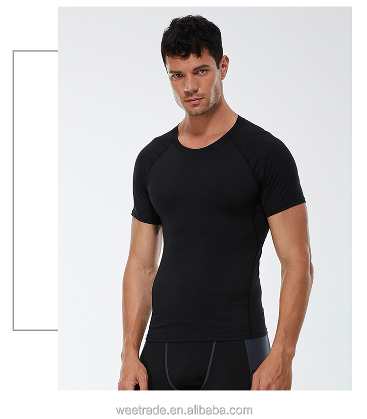 Tight quick dry clothes summer sports inner wear plus size t-shirts sports wear for men