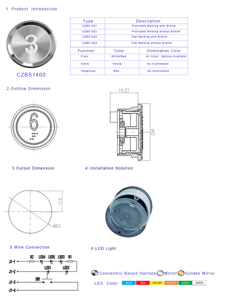 Factory Original Elevator Parts Elevator Push Button Switch Elevator Safety Switch Accesorios de ascensor