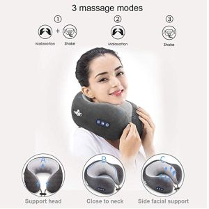 China Shiatsu And Rolling U Shaped Travel Pillow Grey Color And Support Customized on sale