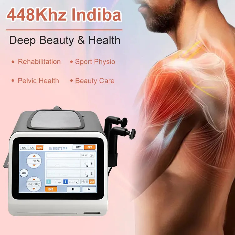 Indiba 448khz Tecar Therapy Diathermy Machine Physiotherapy Machine Cet Ret Rf Indiba