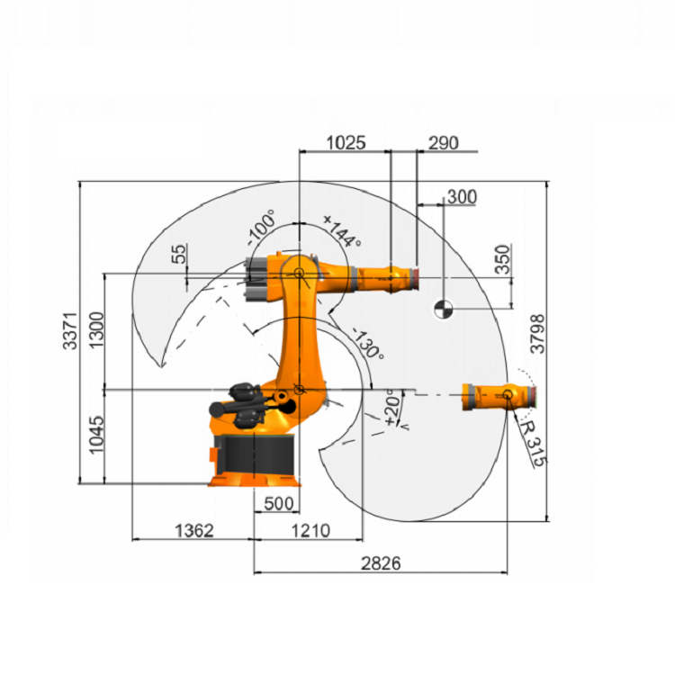 Used KUKA Industrial Robot Arm 6 Axis KR 360 R2830 For Palletizer Robot