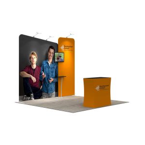 Polyester Fabric Convention Exhibit Displays Heat Transfer Printing Curved Shape