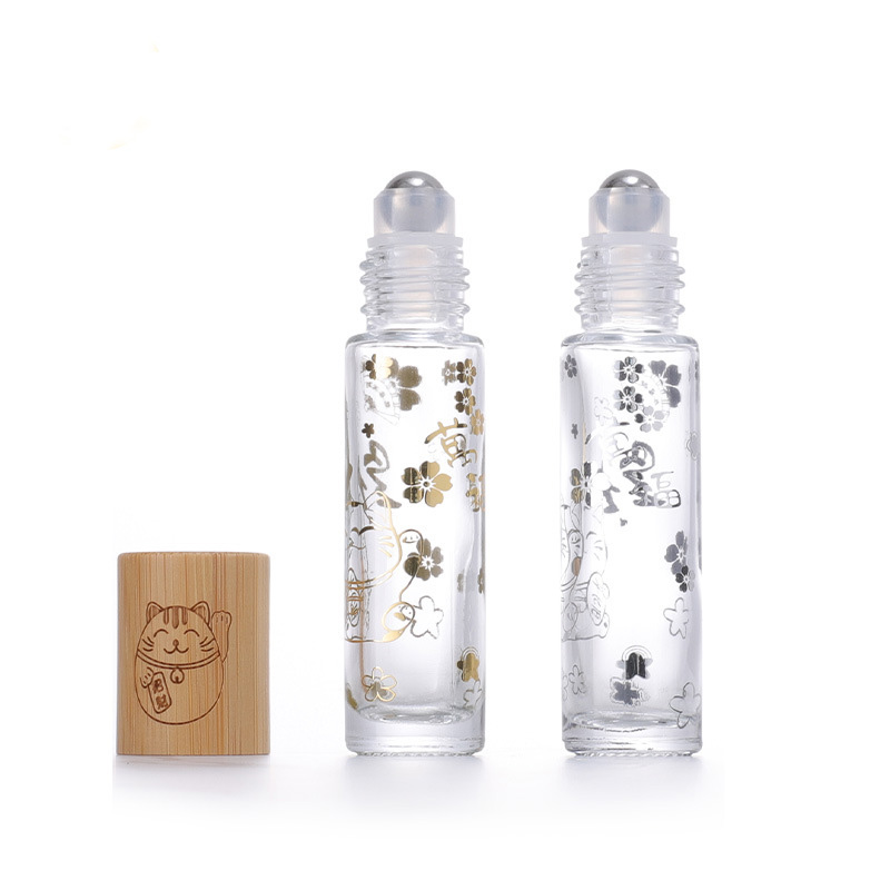 5ml 10ml 15ml Bamboo Wooden Glass Roller Ball Deodorant Bottle for Essential Oil Roll on Perfume without Reed Diffuser