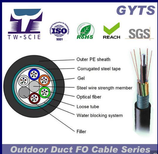 GYTS Steel Armored with PE sheath Fiber Optic Cable For Duct And Aerial with