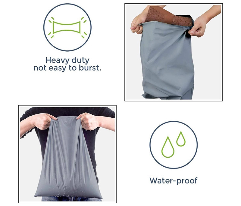 20'' X 24'' Grey T Shirt Poly Bags , 53mic Courier Mailing Bags