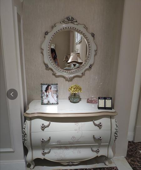 Modern Classic French Furniture Dressing Table Mirror Full Solid Wood Frame