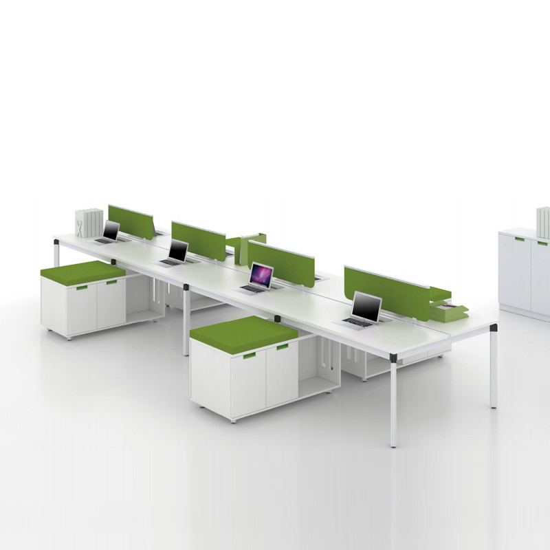 White Wood 2 Person Office Workstation Desks For Comfortable Office