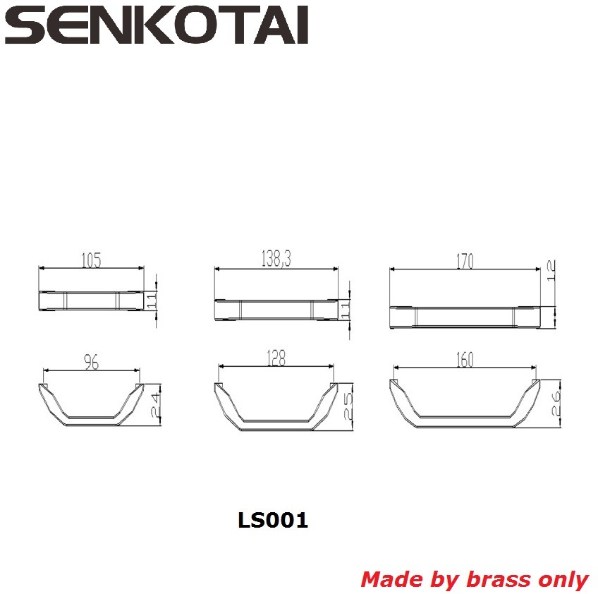 Modern Cabinet Handles by Brass for Cupboard,dresser,kitchen(center holes:96mm,128mm,160mm)