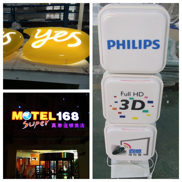 New Advertising High quality round vacuum metal frame rotating sign